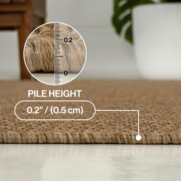 Solana Easy Jute Rustic Solid Color Area Rug